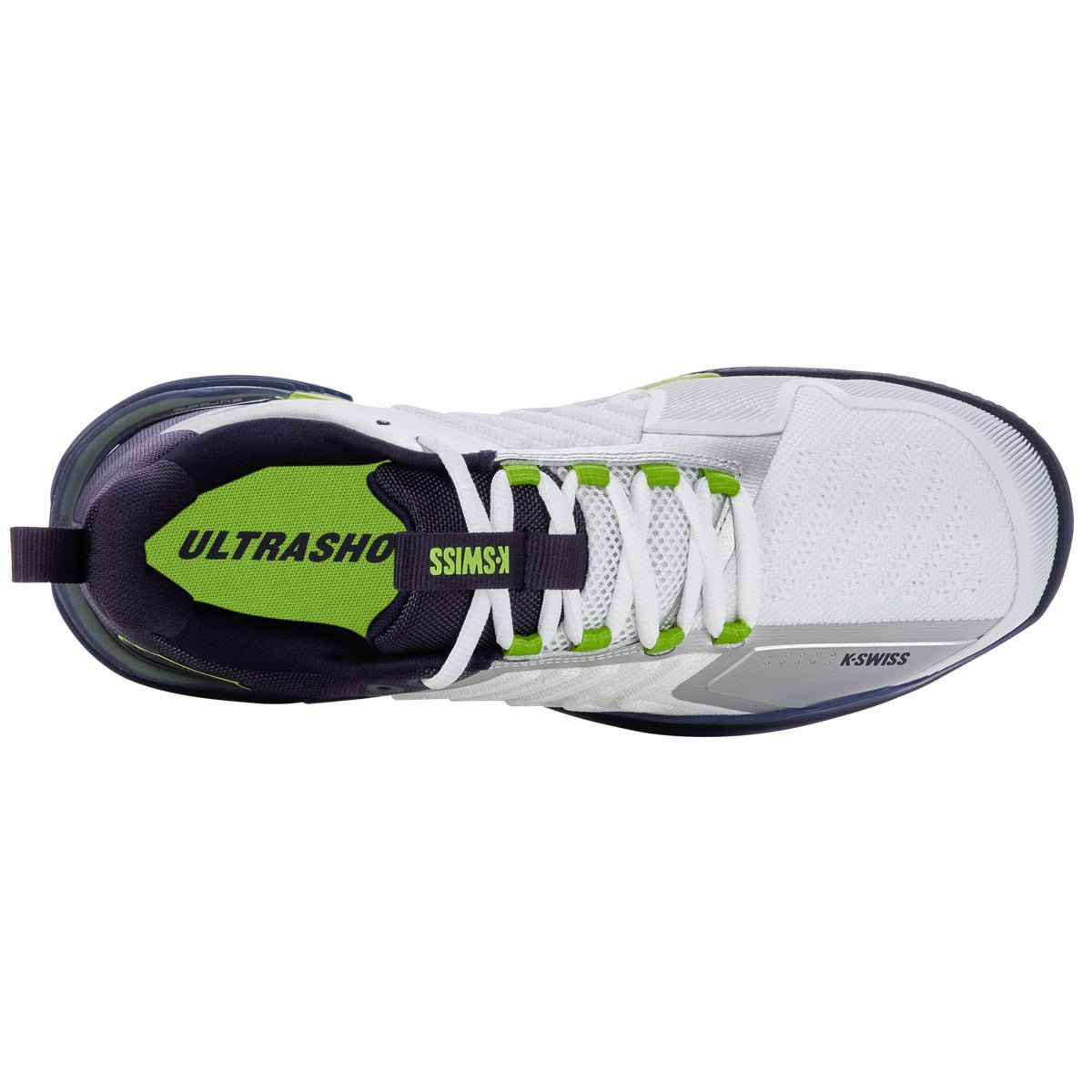 K-Swiss Ultrashot 3 HB Mens Tennis Shoes (White/Peacoat/Lime Green)