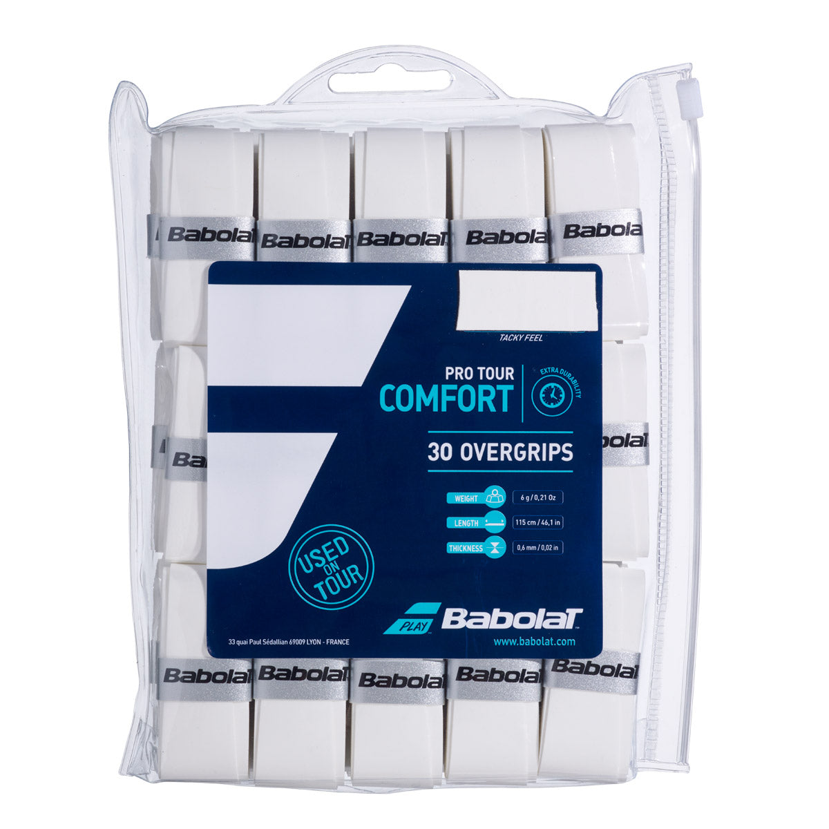 Babolat Pro Tour Comfort Overgrip x 30 (White)