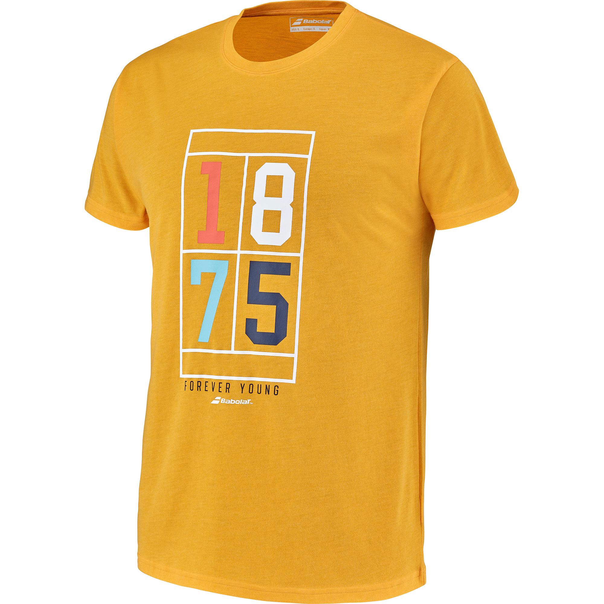 Babolat Exercise Vintage Tee Men Shirt - Saffron/Heather