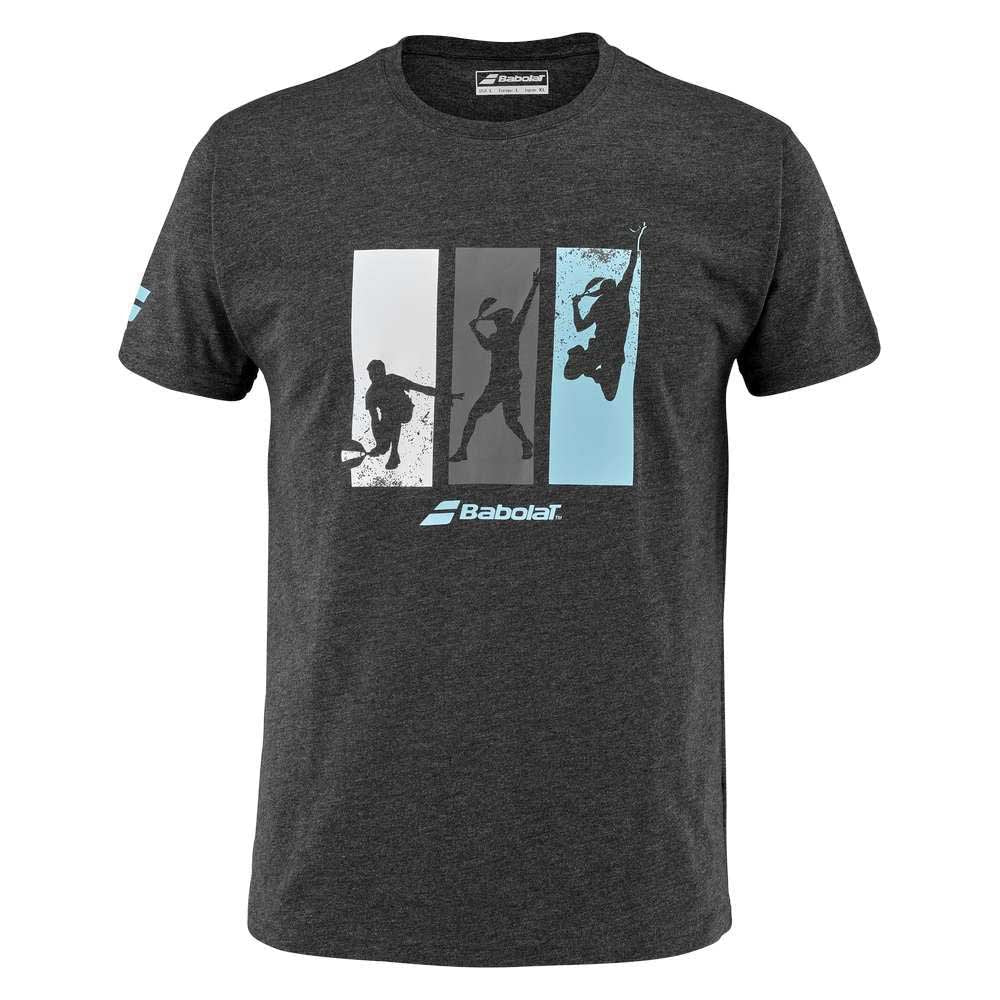 Babolat Men Padel Cotton Tee - Black/Heather