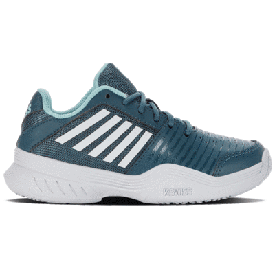 K-Swiss Court Express Strap Omni Junior Tennis Shoes (Indian Teal/White/Aqua Splash)