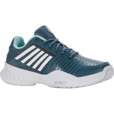 K-Swiss Court Express Strap Omni Junior Tennis Shoes (Indian Teal/White/Aqua Splash)