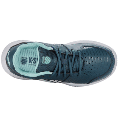 K-Swiss Court Express Strap Omni Junior Tennis Shoes (Indian Teal/White/Aqua Splash)