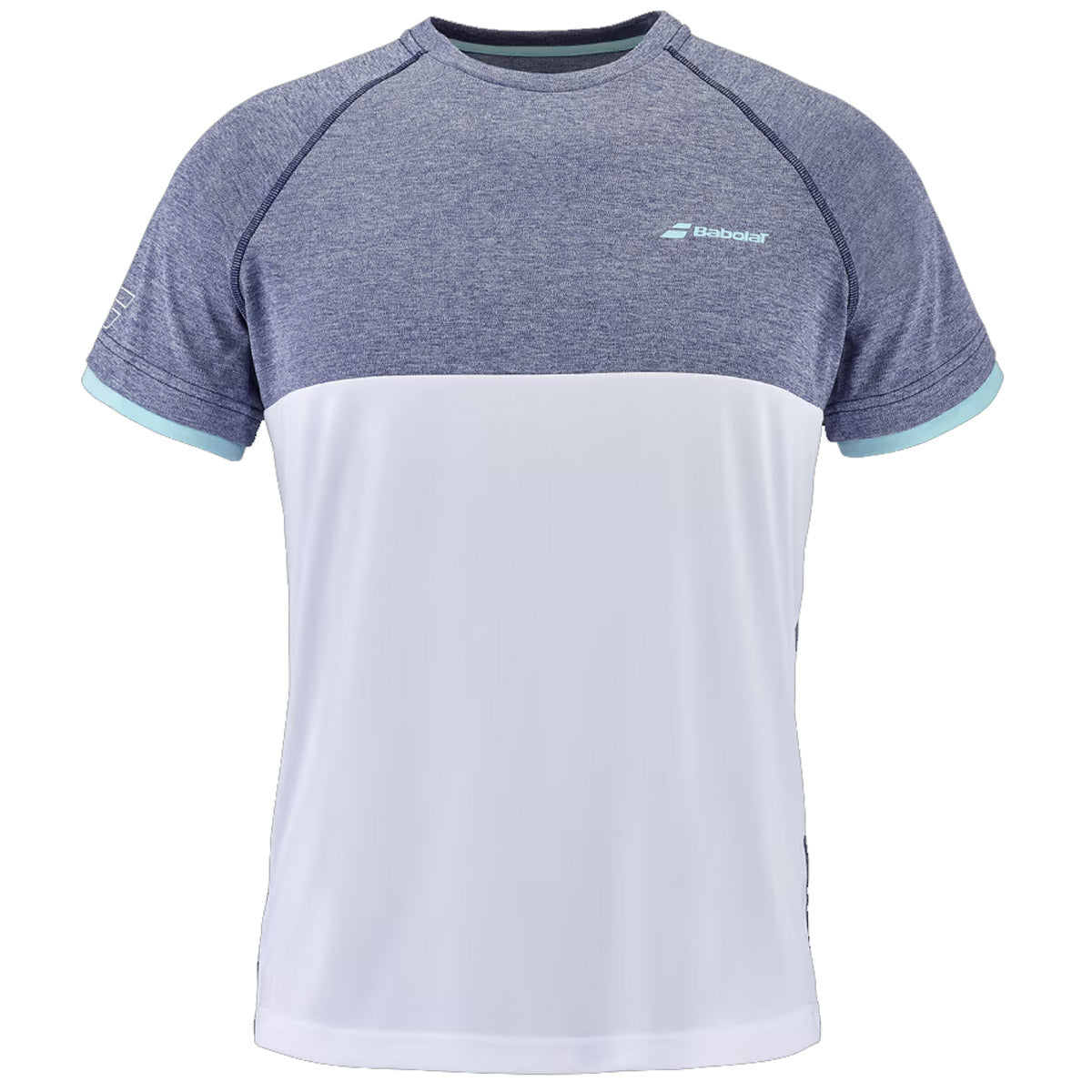 Babolat Play Crew Neck Tee Men Shirt - White /Blue Heather