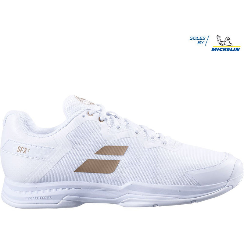 Babolat SFX3 All Court Wimbledon Women Tennis Shoe - White/Gold