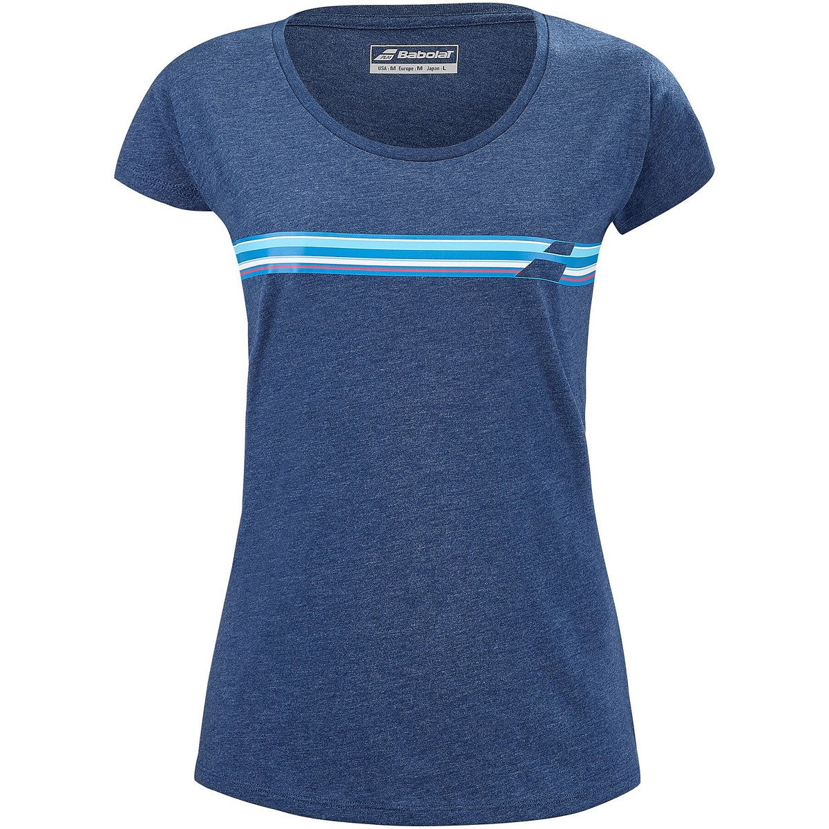Babolat Women Exercise Stripes T-Shirt - Estate Blue