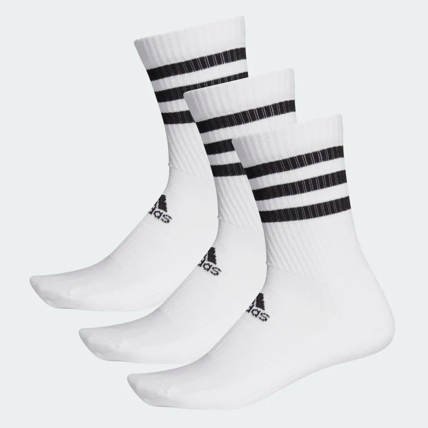 Adidas 3S Cushion Crew 3 Pair Socks - White