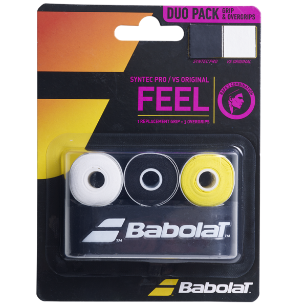 Babolat Syntec Pro+VS Original Grip Duo Pack (Black/Yellow/White)