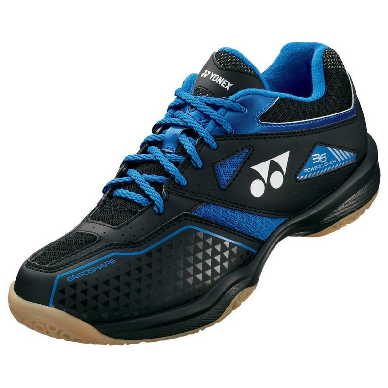 Yonex Mens Power Cushion 36 Badminton Shoes - Black/Blue