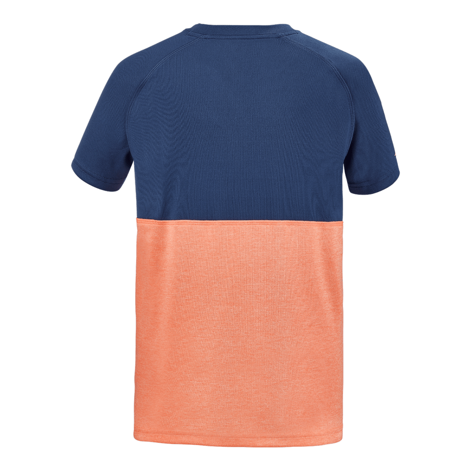 Babolat Boys Play Crew Neck Tee - Fluo Strike/Estate Blue