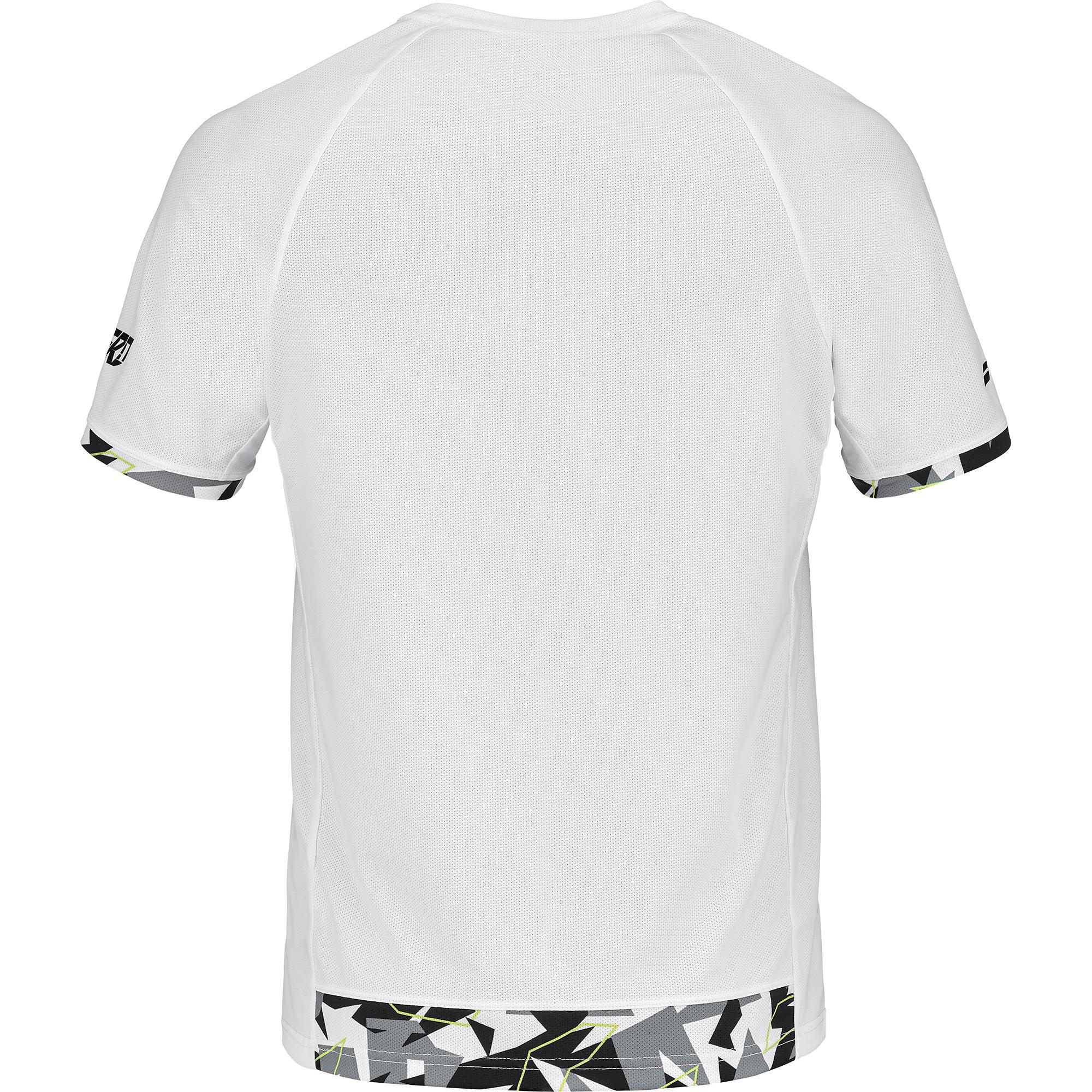 Babolat Mens Aero Crew Neck Tee - White/Yellow