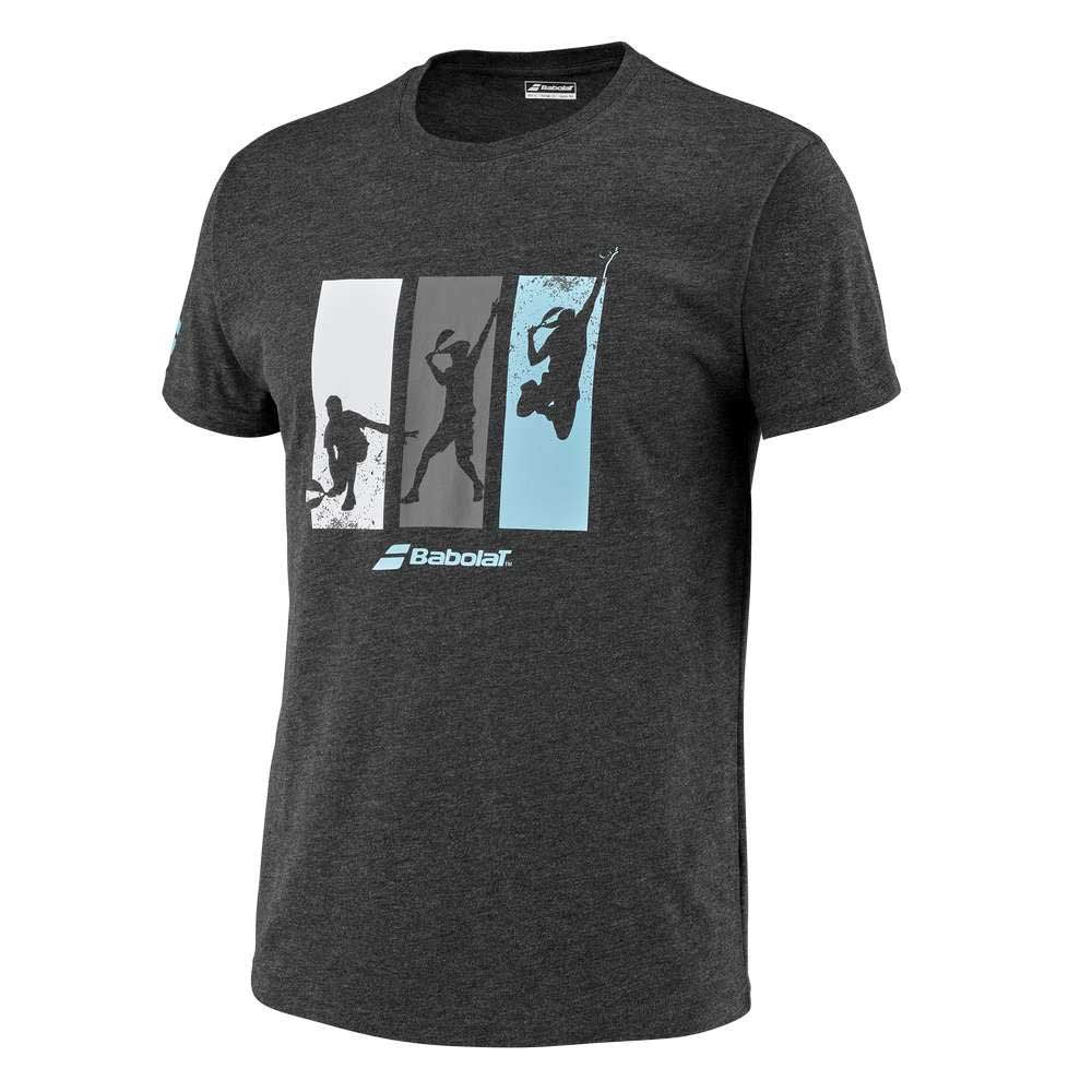 Babolat Men Padel Cotton Tee - Black/Heather