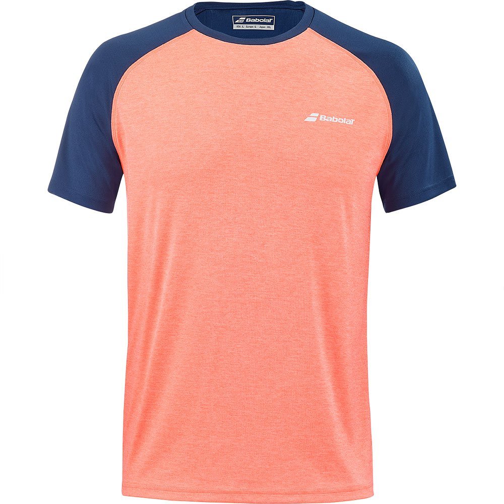 Babolat Play Crew Neck Tee Men Shirt - Fluo Strike/Estate Blue