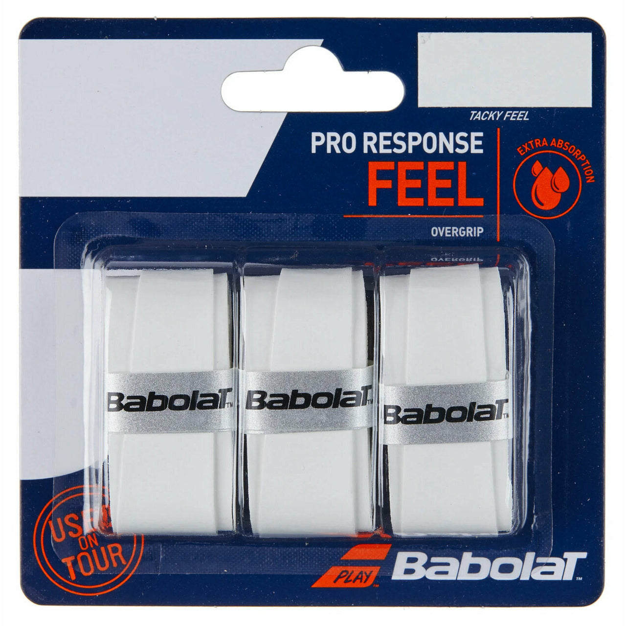 Babolat Pro Response Overgrip 3 Pack - white