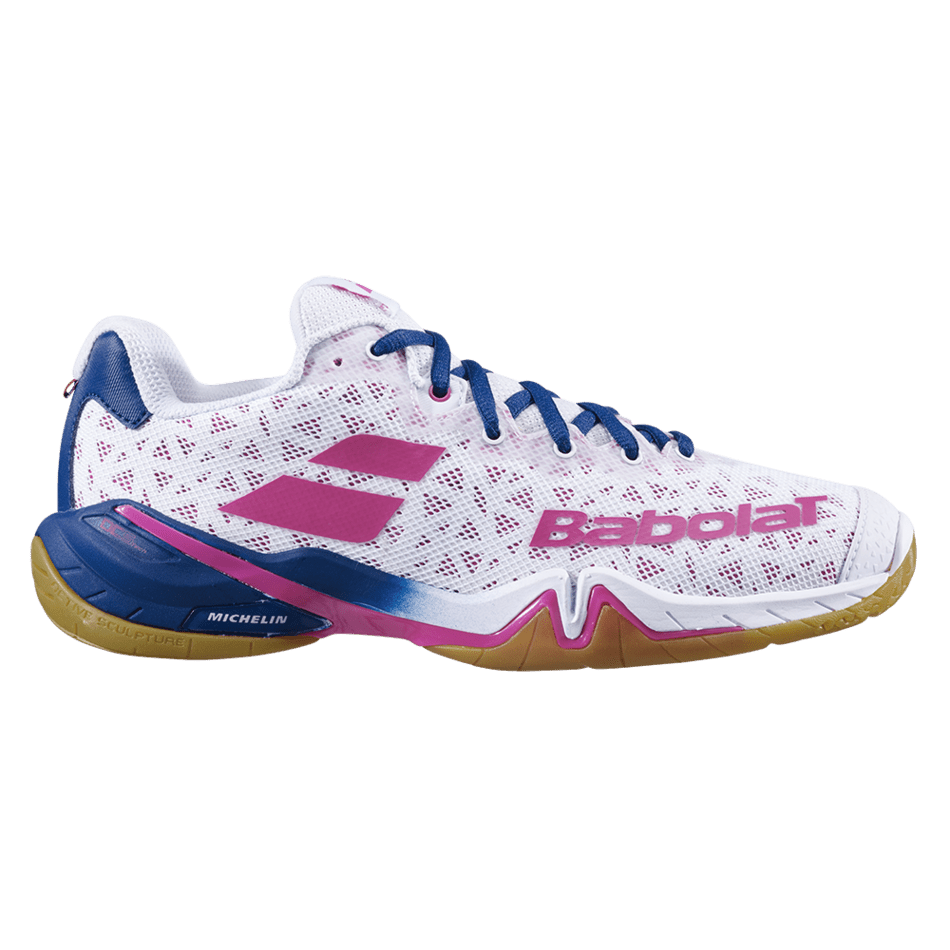 Babolat Shadow Women Tour Badminton Shoes- White/Pink