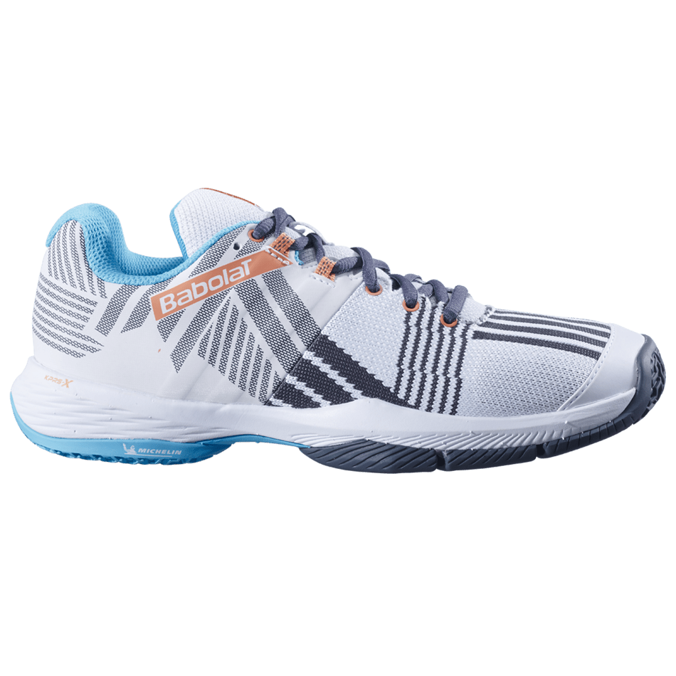 Babolat Women's Sensa Padel Shoes - White/Canyon Sunset