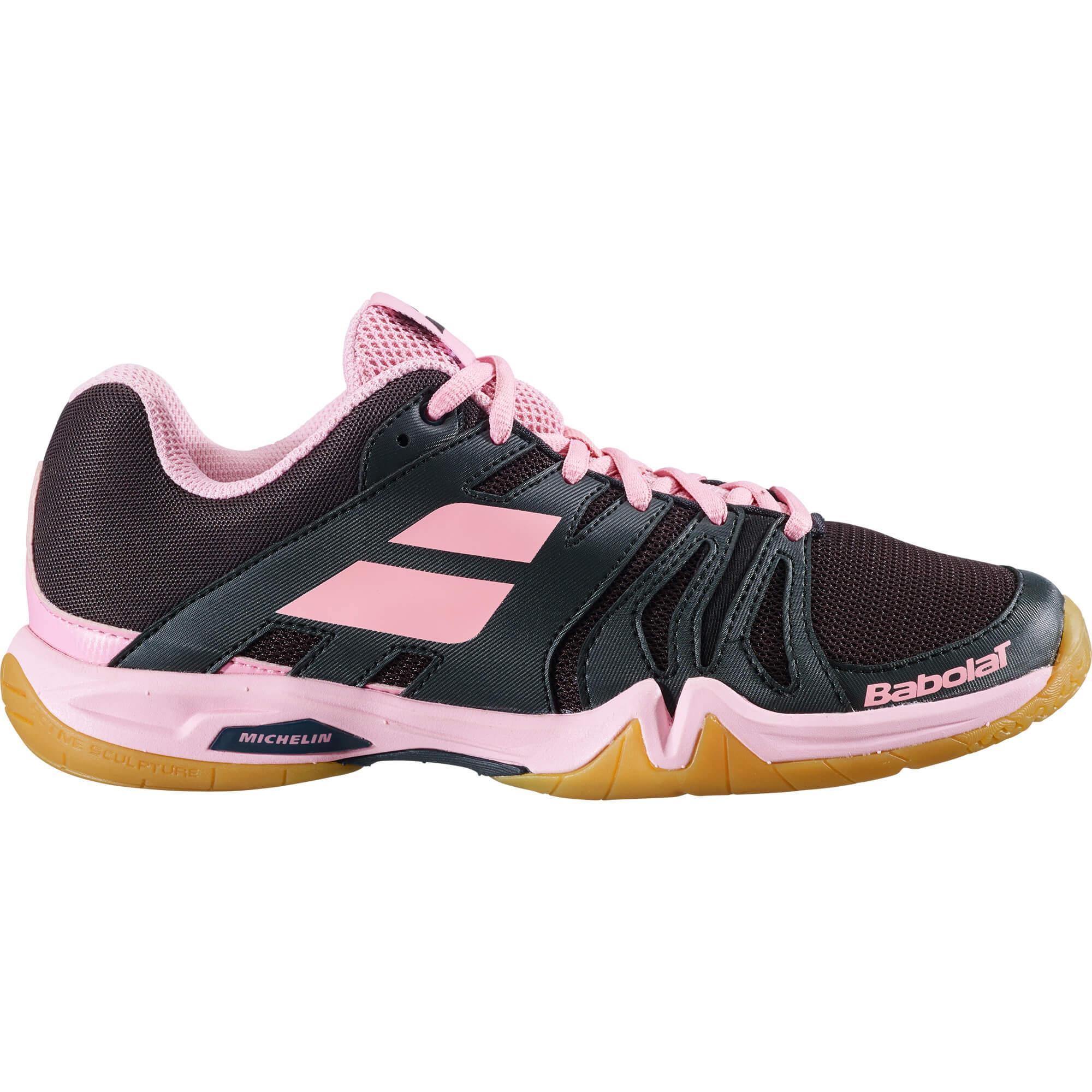 Babolat Womens Shadow Team Badminton Shoes - Black/Peony