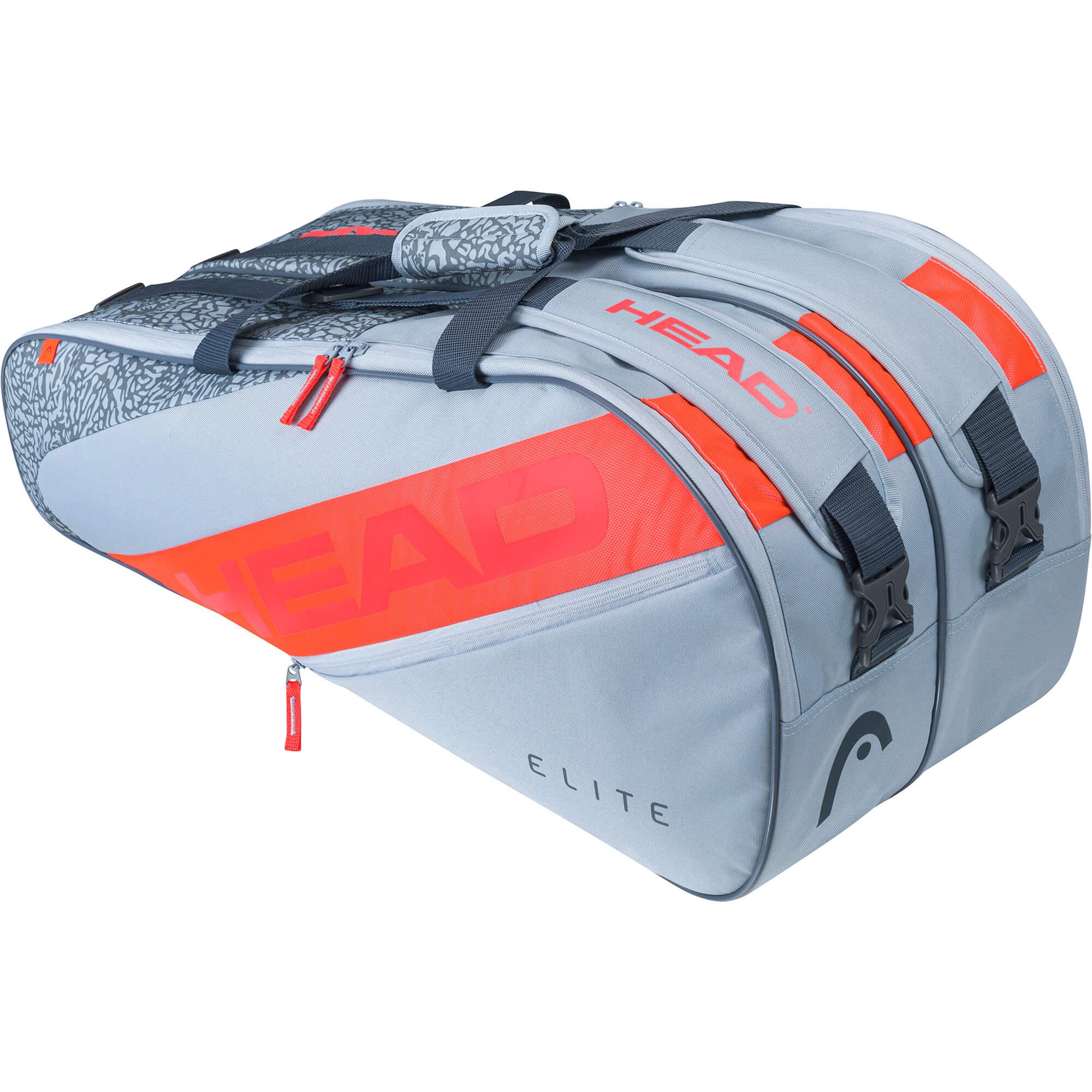 Head Elite Supercombi 9 Racket Bag - Grey/Orange