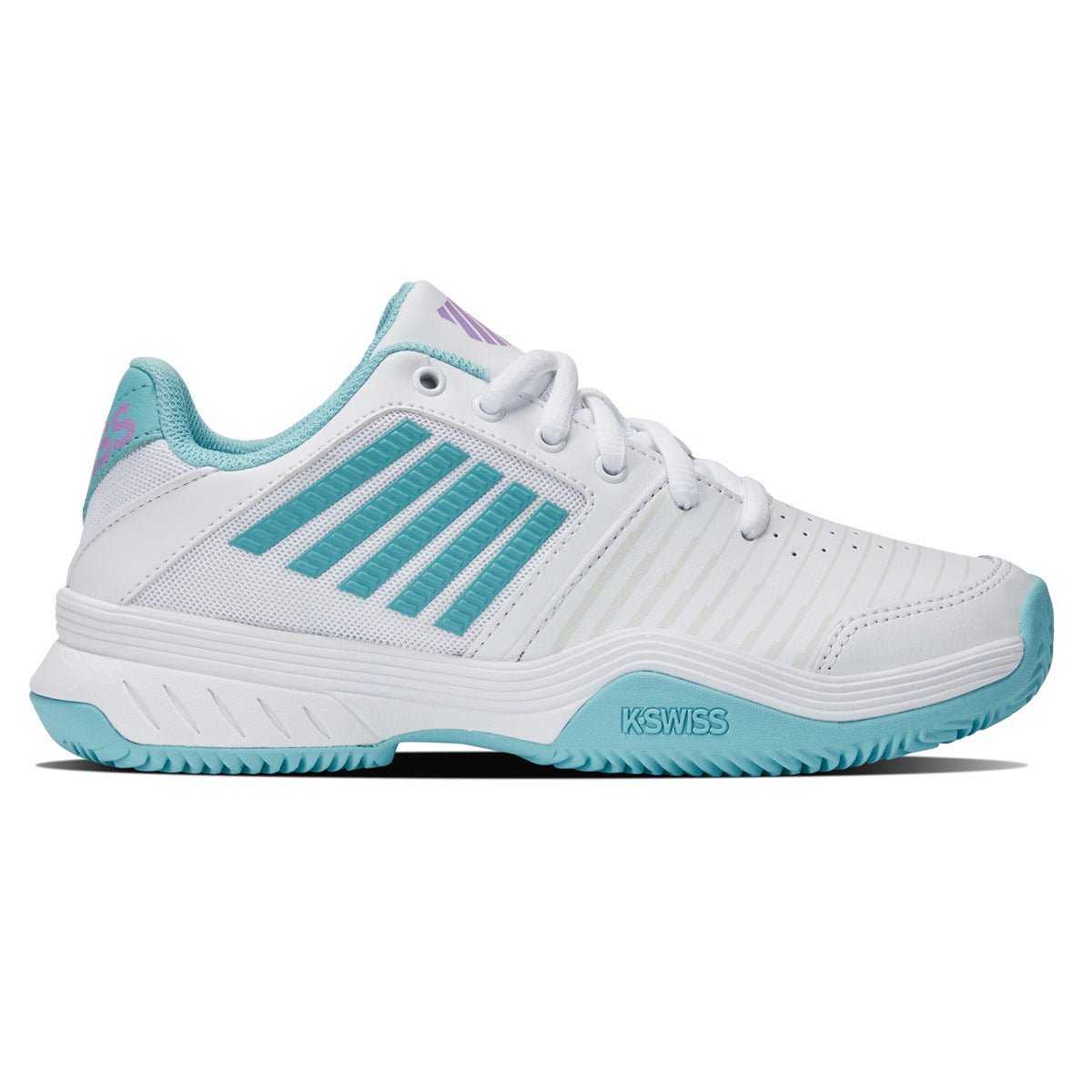 K-Swiss Court Express HB Womens Tennis Shoes (White/ Angel Blue/ Sheer Lilac)