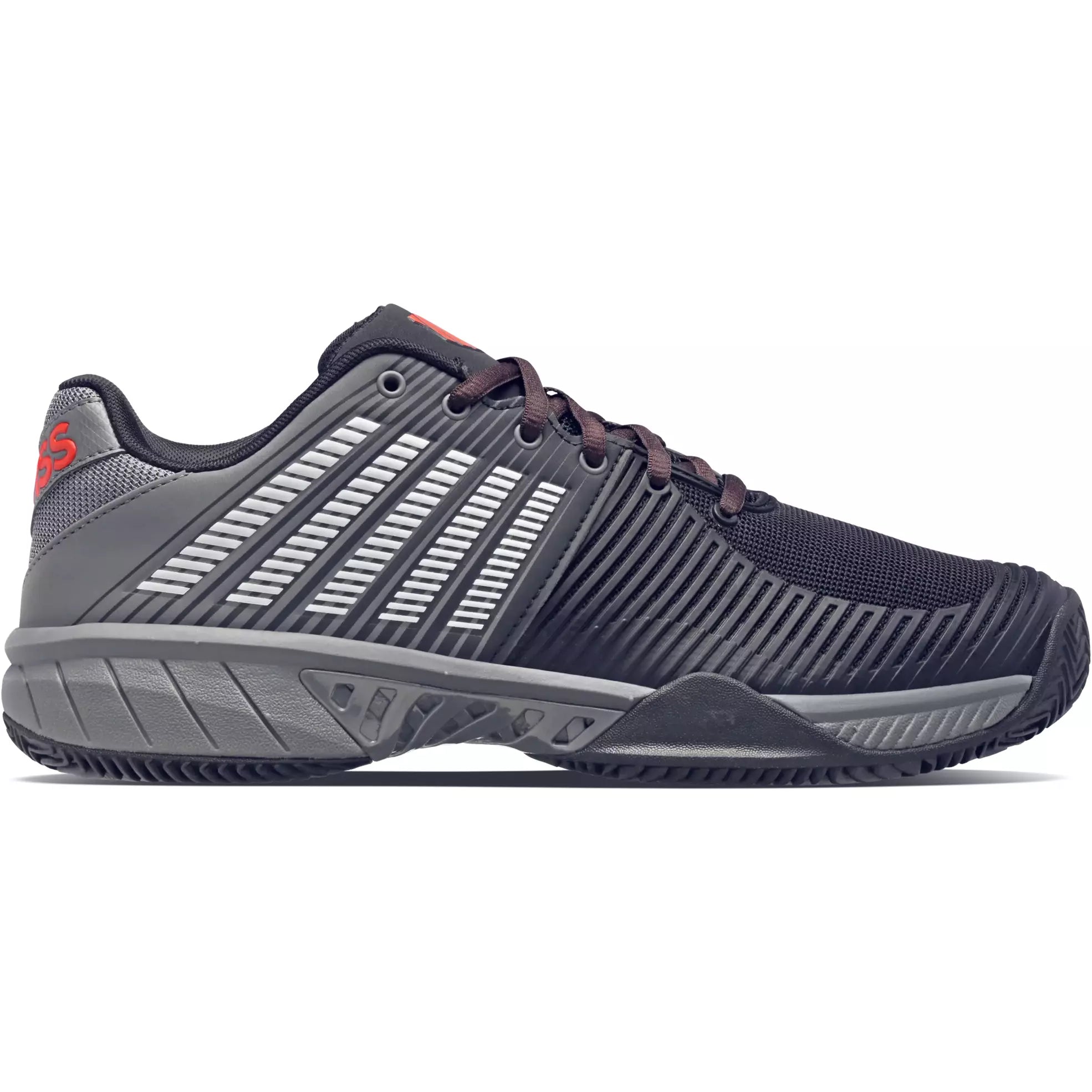 K-Swiss Men Express Light 2 HB Tennis Shoe -Black/Grey/Spicy Orange