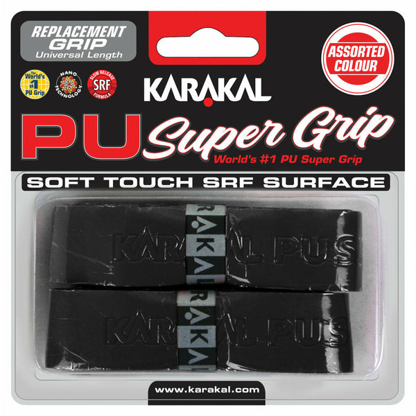 Karakal PU Super Grip Universal Replacement Grip 2 Pack black