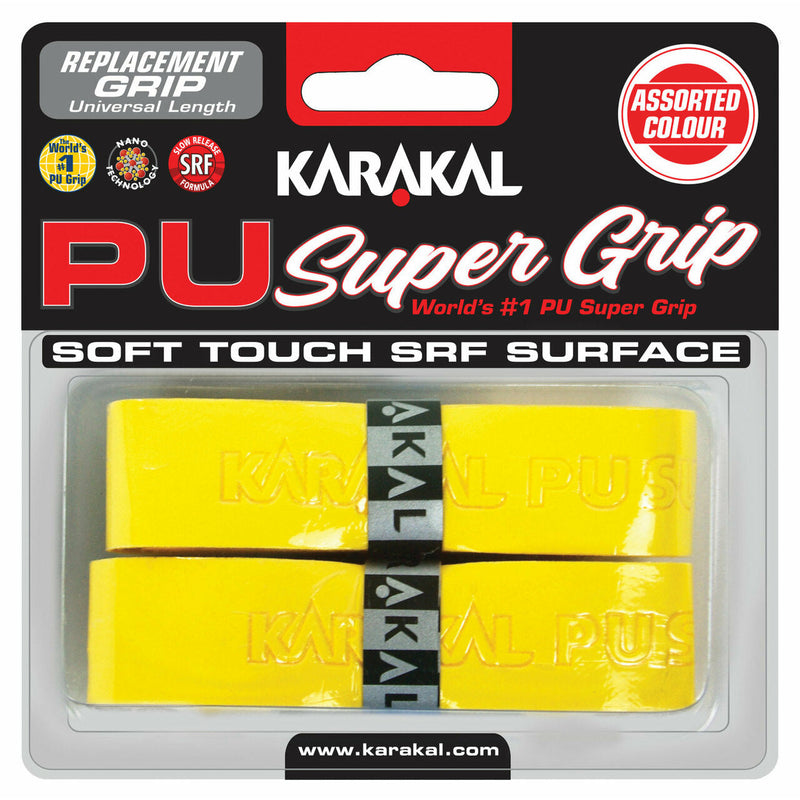 Karakal PU Super Grip Universal Replacement Grip 2 Pack yellow