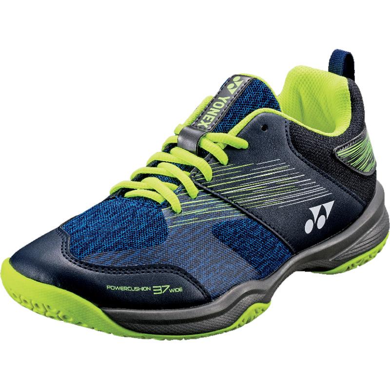 Yonex Mens SHB Power Cushion 37 Wide Badminton Shoes - Navy/Yellow